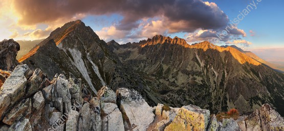 Wzornik fototapety panoramiczna z widokiem gór w Tatrach Wysokich do pokoju dziennego, młodzieżowego, salonu, sypialni, biura.