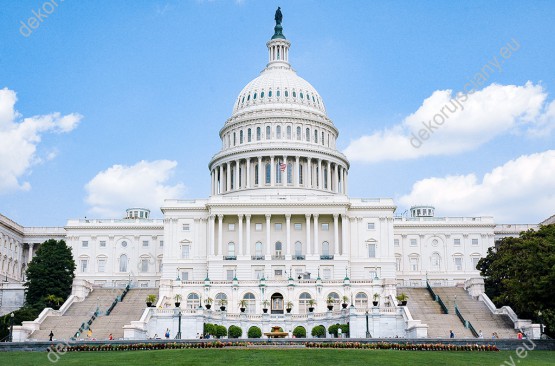 Wzornik obrazu z widokiem na budynek Kapitolu Stanów Zjednoczonych w stanie Waszyngton. Obraz do pokoju dziennego, sypialni, salonu, biura, gabinetu, przedpokoju i jadalni.