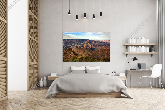 Wizualizacja obrazu z kolorowymi górami w Arizonie, USA. Obraz na ścianę do pokoju dziennego, wypoczynkowego, salonu, sypialni, przedpokoju, biura.