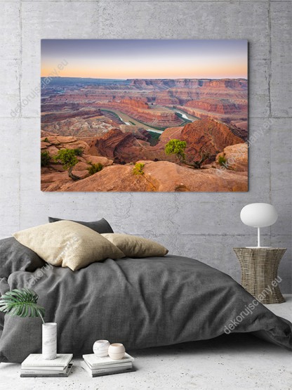 Wizualizacja obrazu z przedstawia Wielki Kanion i rzekę Kolorado. Obraz do pokoju dziennego, salonu, sypialni, gabinetu, biura, przedpokoju i jadalni.