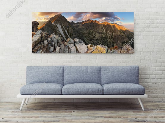 Wizualizacja obrazu panoramiczna z widokiem gór w Tatrach Wysokich do pokoju dziennego, młodzieżowego, sypialni, salonu, biura.