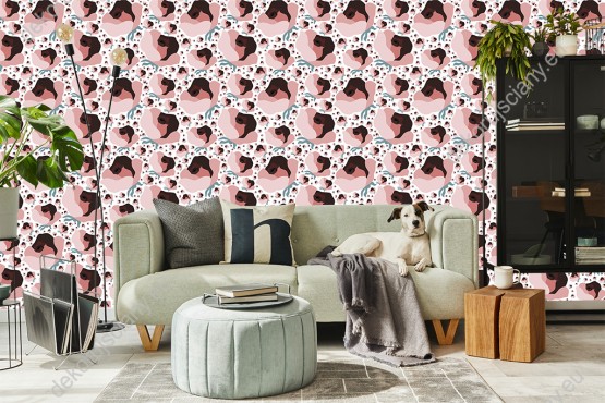 Wizualizacja tapety do pokoju dziennego, sypialni, salonu, przedpokoju, biura z motywem kwiatowym, przedstawiająca różany ogród.