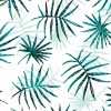 Wzornik tapety do pokoju dziennego, młodzieżowego, sypialni, salonu, przedpokoju, biura z motywem tropikalnych roślin. Tapeta prezentuje modne, zielone liście palm, na białym tle.