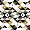 Wzornik tapety do pokoju dziennego, dziecięcego, młodzieżowego, sypialni, salonu, przedpokoju, biura w trójkąty geometryczne, w kolorze białym, czarnym i złocistym.