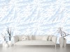 Wizualizacja tapety do pokoju dziennego, sypialni, salonu, przedpokoju, łazienki, kuchni. Tapeta w piękne wzory utworzone przez zimowy szron w kolorach błękitu, na białym tle.