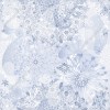 Wzornik tapety, różnokształtne płatki śniegu w kolorze szaro-srebrzystym.