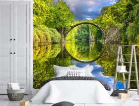 Wizualizacja fototapety z widokiem na Diabelski most otoczony wiosenną roślinnością w parku Kromlau, w Niemczech
Fototapeta do pokoju dziennego, sypialni, salonu, biura, gabinetu, przedpokoju i jadalni.