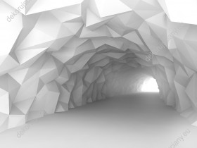 Wzornik fototapety przedstawia śnieżnobiały tunel 3D wykuty w lodowej jaskini, który optycznie powiększy każde pomieszczenie. Fototapeta do pokoju dziennego, młodzieżowego, sypialni, salonu, biura, gabinetu, przedpokoju i jadalni.