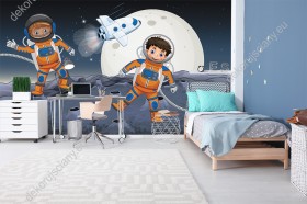 fototapetaastronaucinaobcejplaneciedladzieci